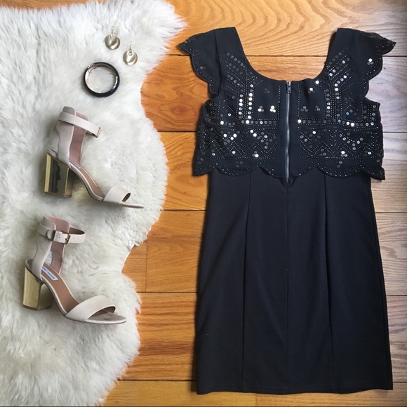 Charcoal sequin overlay dress - Picture 3 of 7